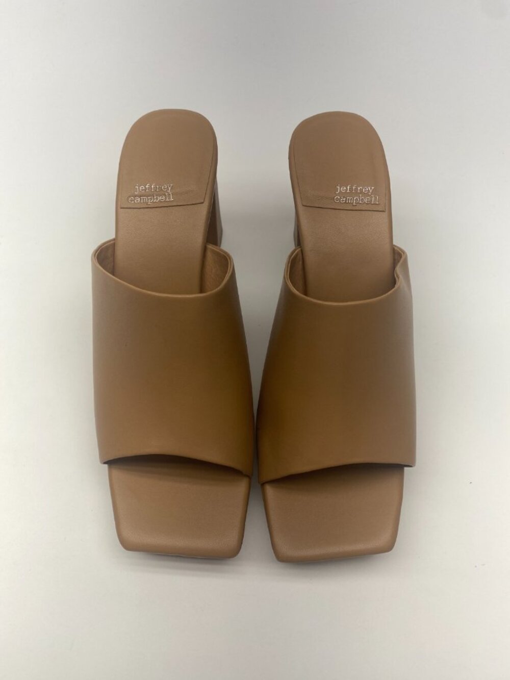 Jeffrey Campbell Womens Brown Square Toe Leather High Heel Dress Code Sandal 10 - Picture 2 of 9